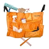 Alpine Trash Can Caddy Bag - 12 Pockets Commercial Cleaning Caddy Bag for Brute & all Industrial Trash Cans & Garbage Bins - Heavy Duty Washing Machine Friendly Yellow Trash Can Caddy Bag with Straps
