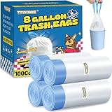 T.FORING Medium Kitchen Drawstring Trash Bags - 8 Gallon Garbage Bags 100 Count Unscented, Strong Wa