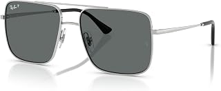 RAY-BAN Unisex Polarized Grey Lens Square Sunglasses - 0RB3758003/8156 Price In India