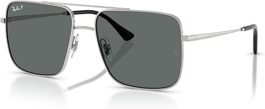 RAY-BAN Unisex Polarized Grey Lens Square Sunglasses - 0RB3758003/8156