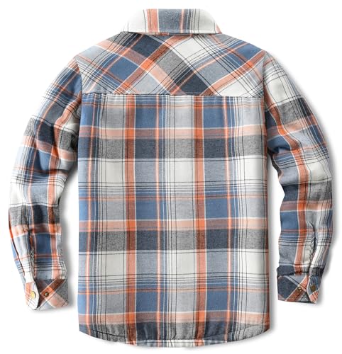 Image of Men's Sherpa Cotton Flannel Shirt Jacket Plaid Button Coat Pocket