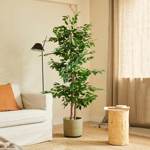 BLAINE | Ficus 150cm | Plantas Artificiales Decorativas | Planta Artificial Grande | Plantas Artificiales para Interior/Exterior | Planta Artificial Realista Decorativa para Casa