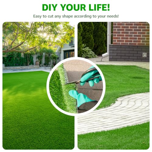 Image of Artificial Grass Turf Outdoor Indoor, 5x10ft Realistic Fake Grass Mat | Synthetic, Easy to Clean, with Drainage, Astro Turf Rug, Grass Carpet for Patio Balcony Garden Lawn Landscape Decoration