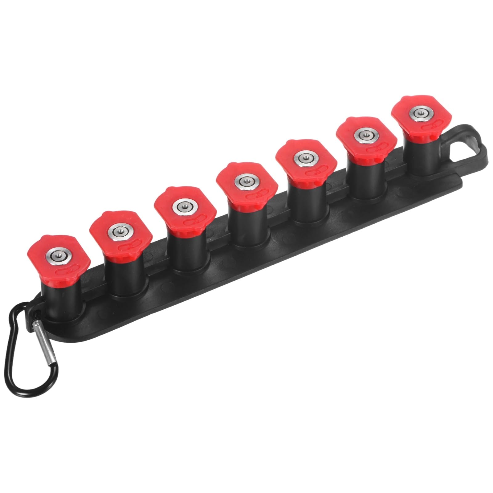 M METERXITY 7-Pack Pressure Washer Nozzle Tips with Holder, 1/4 Inch Quick Connect, 4000PSI 0 Degrees Power Washer Nozzle Tips for Car/Wall/Exterior Surface Cleaning, Orifice 4.0 [Red]