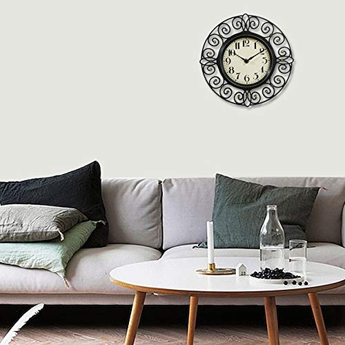 Xyanzi Wall Clock Hanging Table Hollow Imitation Iron Mute Retro Living Room Bedroom Hanging Table #TOP3