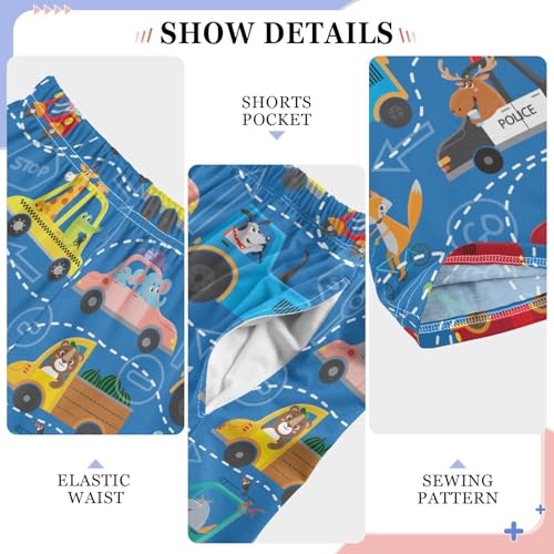 ZZXXB Funny Cartoon Transportation Boys Long Pants Soft Trousers Elastic Waist Kids Lounge Bottoms with Pockets S-XL4