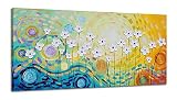 YHSKY ARTS Textured White Flower 40×20