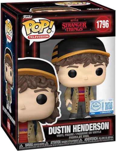 Funko Pop! Television Stranger Things Dustin Henderson Vinyl Figure #1796 with Flashlight Collectible for Display