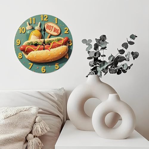 Reloj de pared silencioso de madera de 10 pulgadas miniatura 5