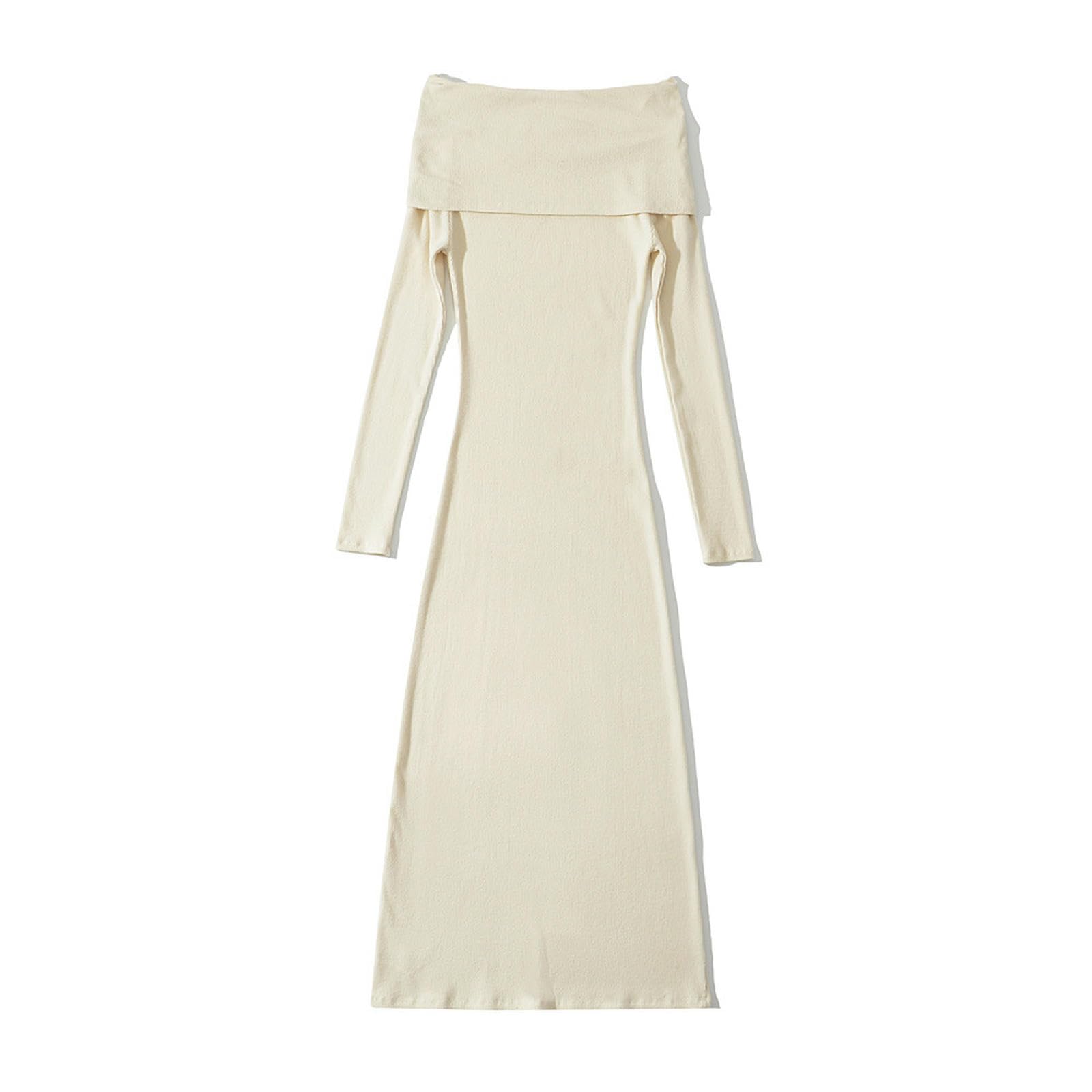 Vestido Largo Cepillado con un Solo Cuello y Hombros Descubiertos para Mujer, Vestido Ajustado Que Abraza la Cadera