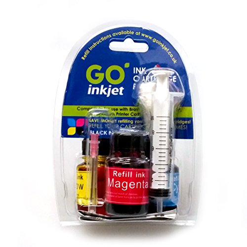 Zwarte en gekleurde inktcartridge navullingsset CMYK voor broer, Canon, Dell, HP, Lexmark printers van GO Inkjet