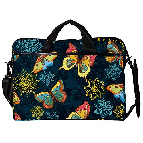 Sacoche à bandoulière pour ordinateur portable 14-15.4" pochette papillons