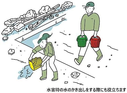 座れる防災バケツセット 赤 1セット 15点入 248415