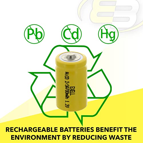5 Pilas Recargables NiCD 2/3A 1.2V 700mAh Exell miniatura 4