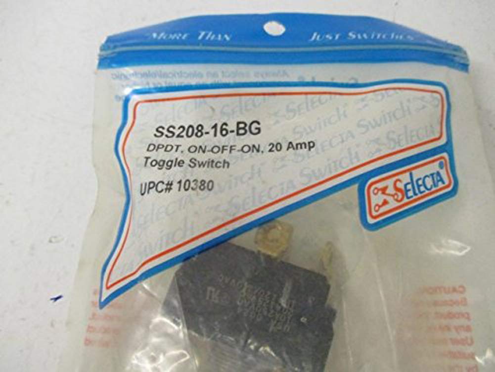 Selecta SS208-16-BG 125-250 Volt AC 20 Amp DPDT 2 Pole Utility and Heavy-Duty Toggle Switch