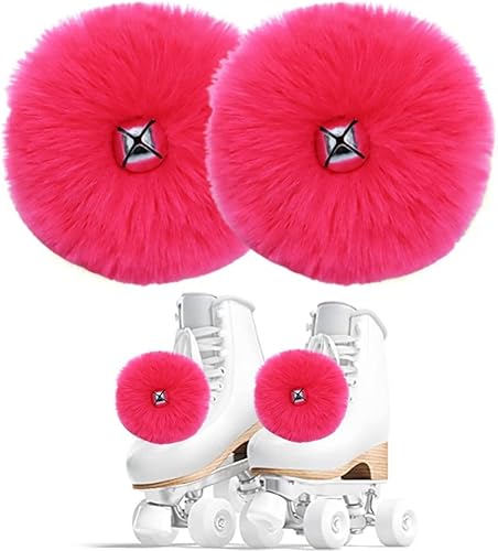 Miniatura 7 de 2 pompones para patinaje sobre ruedas para mujeres y niñas, de princesa, para patinaje sobre hielo, bolas de pompón con cascabeles peludos para