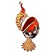 QIFU Hand Painted Orange Peacock Style Easter Egg Enamel Trinket Box Unique Gift for Family