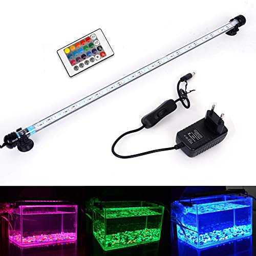 MLJ Acuario LED Iluminación, Iluminación LED para Acuarios Plantados Lámpara LED para Peceras Resistente al Agua Luz para (Deutschland Lagerhaus) (57cm, RGB)