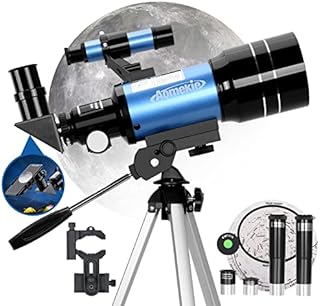AOMEKIE Telescopes for Kids Beginners Adults 70mm Astronomical Telescope with Phone Adapter Moon Filter Erecting Eyepiece and Barlow