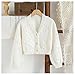 BEAUDRM Girl's Polka Dots Cardigan Button Down Cute V Neck Long Sleeve Knit Outerwear Coat White 11Y
