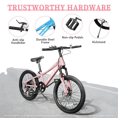 Pipleo 20/24 Inch Kids Mountain Bike, Bike 7 Speeds, Bikes