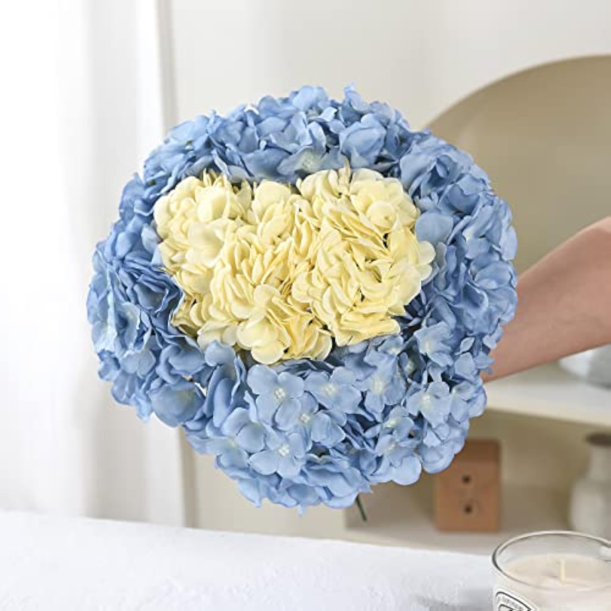 10 Pcs Silk Hydrangea Heads for Wedding Decor