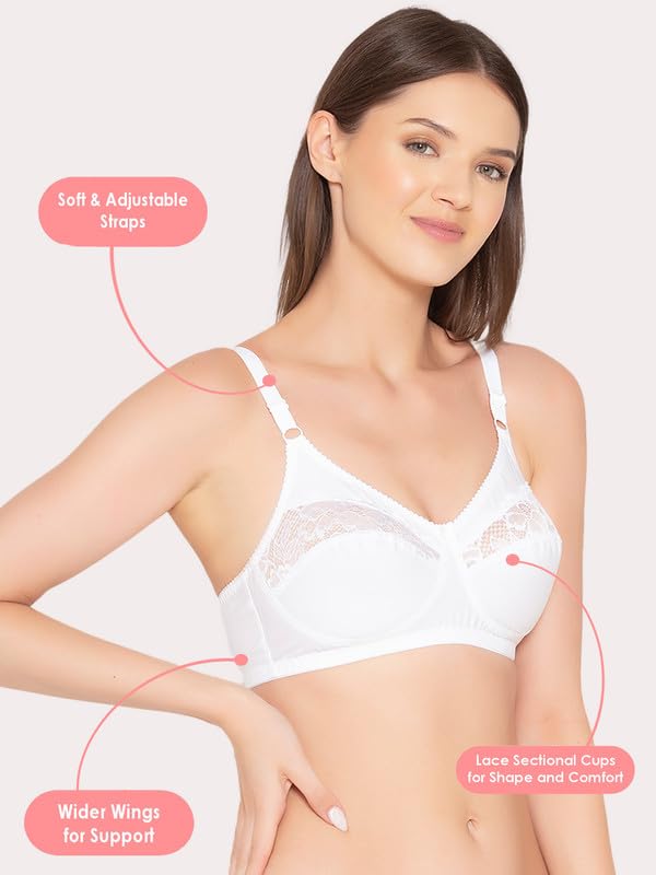 Image of Groversons Paris Beauty Women's Cotton, Full Coverage, Non-Padded, Non-Wired Bra (BR001)