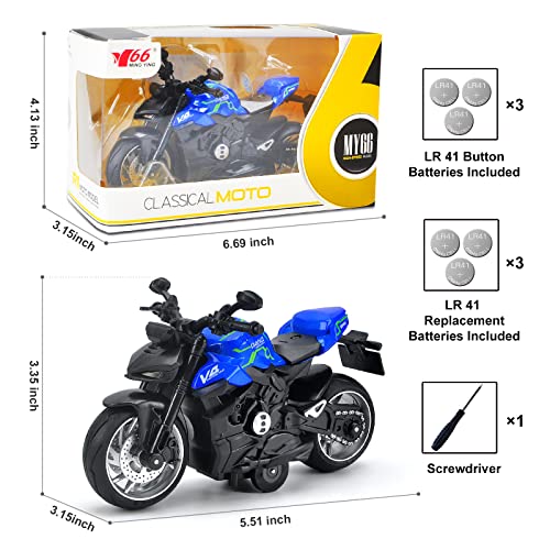 Ming You Motorcycle Toy - Motorcycle Toys For Kids 3-5 5-8,Mini Toy Motorcycles With Lights And Sounds For 3 + Years Old Boys And Girls (Blue) #TOP1