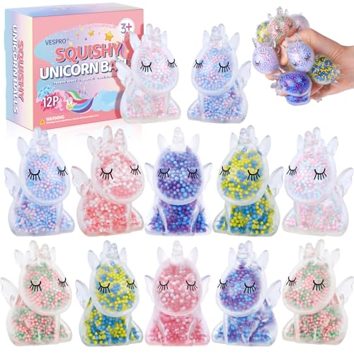 12 Pack Fidget Stress Balls for Kids Adults, Stress Relief Stress Ball, Bulk Squishy Squeeze Ball Set and Birthday Party Favors