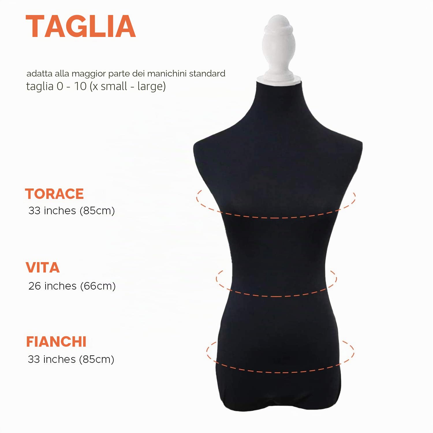 NAVAdeal Superba copertura in tessuto Lycra nera, perfetta per manichino a forma di manichino (manichino non incluso)