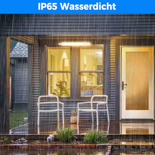 Peasur Feuchtraumleuchte LED 60CM, 3000K/4000K/6500K LED Deckenleuchte Röhre 18W 1980LM Leiste Flach… – Ansicht 5