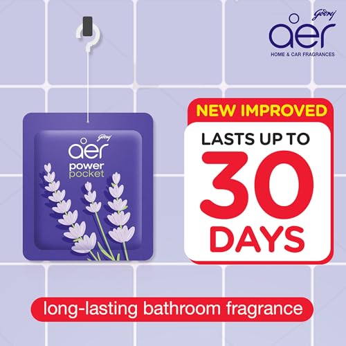 Image of Godrej aer Power Pocket | Bathroom freshener - Assorted Pack of 6 | Lasts up to 30 days | Toilet freshener, 60g