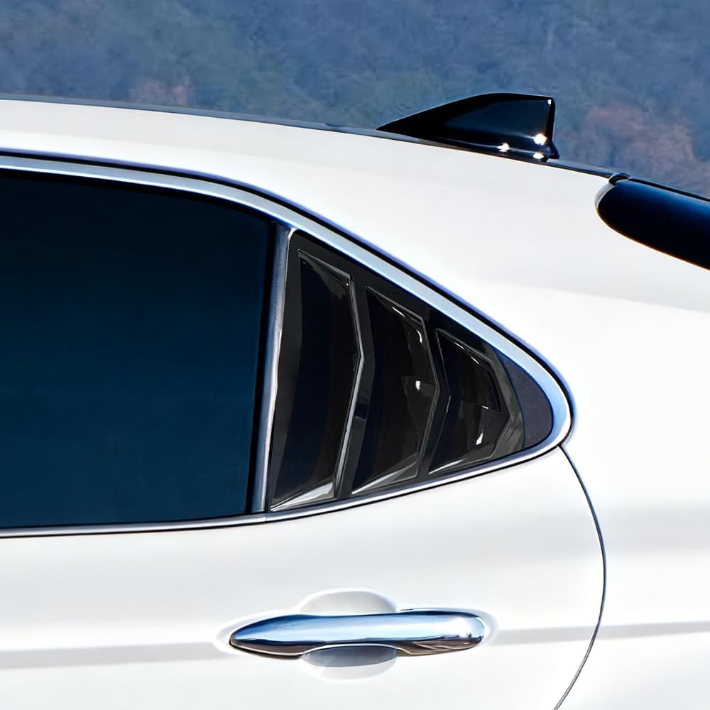 Car Rear Side Window Louvers Suitable for Toyota Camry 2018 2019 2020 2021 2022 2023 2024 Air Vent Scoop Shades Cover Blinds Exterior Accessories(Glossy Black)