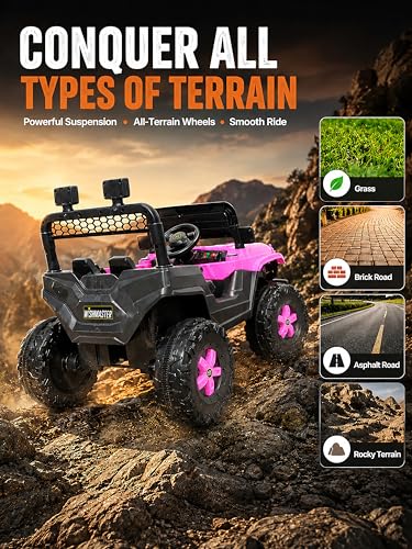 Image of Wishmaster Electric Ride-On Car for Kids - Big Wheels, Single Seat, Music & LED Lights | Off-Road Adventure Jeep| Kids Driving EV Cars | 6 Month Warranty | Baby Cars