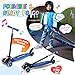 Kick Scooter for Kids 3-7 Age - Three Wheel Light Up Scooters, Lean to Steer,Foldable,Stable Dual Rear Wheels, Adjustable Height, for 3-5,5-7 Year Old Girls Boys Up to 120 Lbs