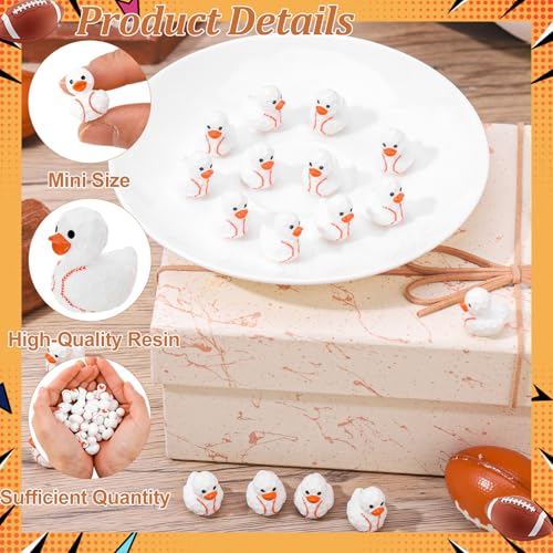 Image of 50 Pcs Baseball Ducks Toy Figures, Mini Resin Ducks Bulk, Tiny Duck Figurine Dress up Game Toy for Party Favors (Baseball Ducky)
