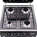 Natural Gas Stove with 4 Burners Portable Gas Stove 4 Burner Manual Ignition Ideal for Camping and Outdoor Cooking Durable High Efficiency Easy to Use Classic Black Design Suitable for All Cookware