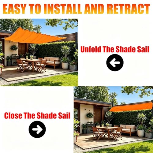 Voile d'ombrage à vague rétractable pour pergola de terrasse - 5