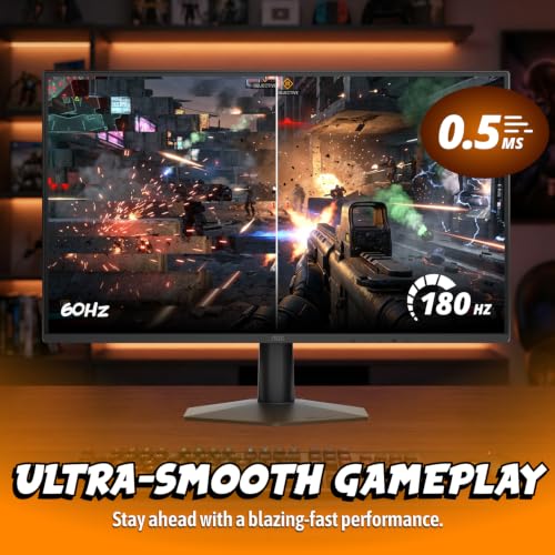 Image of AOC 27 Inch Gaming Monitor FHD 180Hz Fast IPS 0.5ms HDR, 27G51F2 | 1920x1080 Computer Monitor, Adaptive-Sync, LED, Audio Earphone out, VESA Mount, Console Ready, 3-Year Zero-Bright-Dot