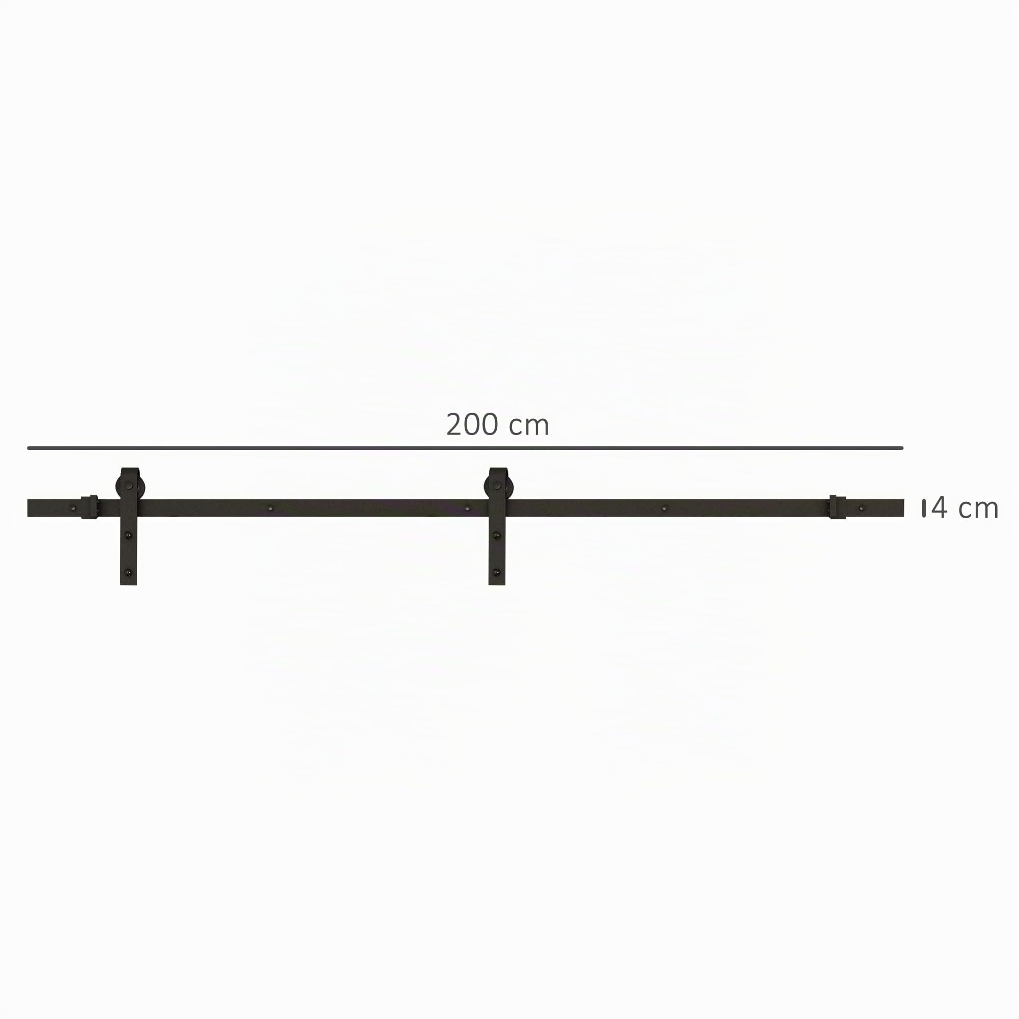 HOMCOM Kit de Porte Coulissante Système Galandage 35-45 mm, 1 m Max, Noir