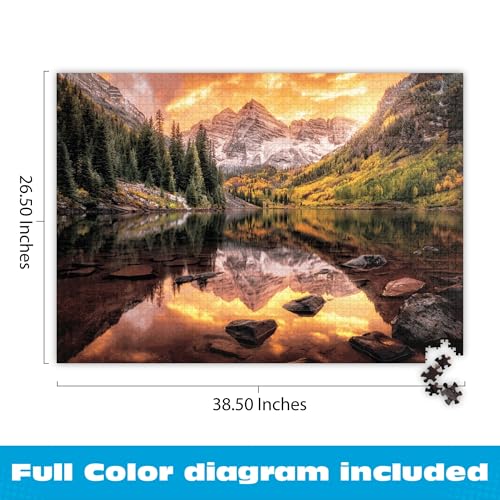 Buffalo Games - Joshua Snow - Maroon Lake Reflections - 2000 piece puzzle for adults - Challenging puzzle perfect for game nights - Finished size: 96.5 x 66.5 cm