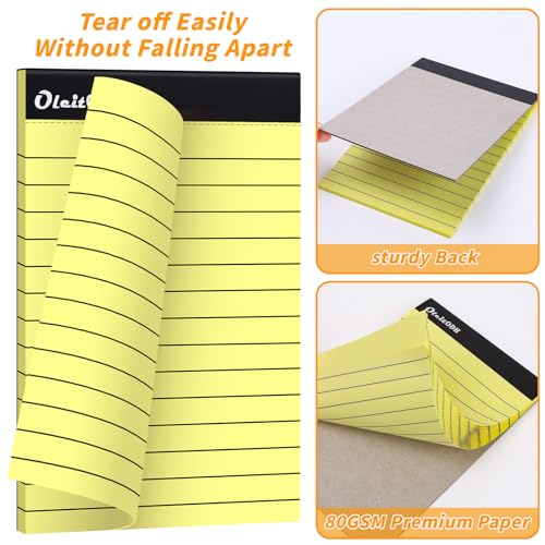 Image of Oleitodh 4x6 Notepads - 48 Pack Yellow Memo Pads Small Writing Pads with Perforated Lined Pages, Mini Note Pads 30 Sheets per Lined Note Pads 4x6, Pocket Notepads for Office School Home Supplies