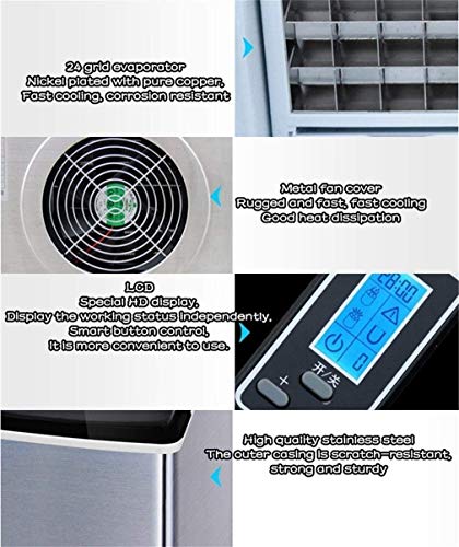 Máquina portátil para hacer cubos de hielo 120W acero inox miniatura 4