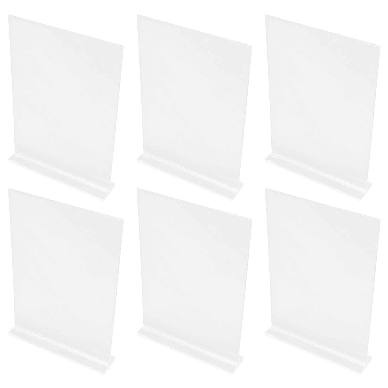 6 Stück Acryl Schildhalter T-form Doppelseitig Transparenter Tischmenü Displayständer aus Langlebigem Acryl Vertikaler Preisschildhalter für Restaurant Büro Zuhause