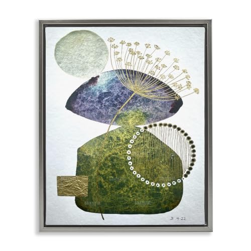Mossy Botanical Nature Geometry, 25 x 31 Inch Canvas in Floater Frame