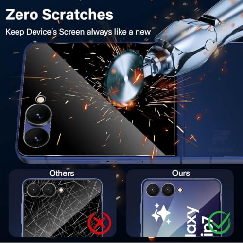 Image of Pack 1 - Privacy Tempered Glass Compatible with Samsung Galaxy Z Flip 8 5G Screen Guard Protector | 9H Hardness | Case Friendly | Anti-Spy - Installation Kit