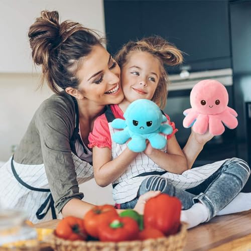 Image of Niku Reversible Octopus Soft Stuffed Toys for Girls Boys Baby Kids | Teddy Bear plushies, Animal Toy | Best Gift Item for Kids (Pink and Blue Colour)