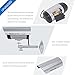 WALI Bullet Dummy Fake Surveillance Security CCTV Dome Camera Indoor Outdoor with one LED Light + Security Alert Sticker Decals (TC-S1), Silver