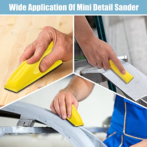 Windspeed 2+70 Pcs Mini Detail Sander, Finger Sanders For Wood Micro Sander For Detail Work Finger Sander For Crafts Small Projects, Include 40 60 80 120 150 220 400 Grit Sandpaper #TOP5