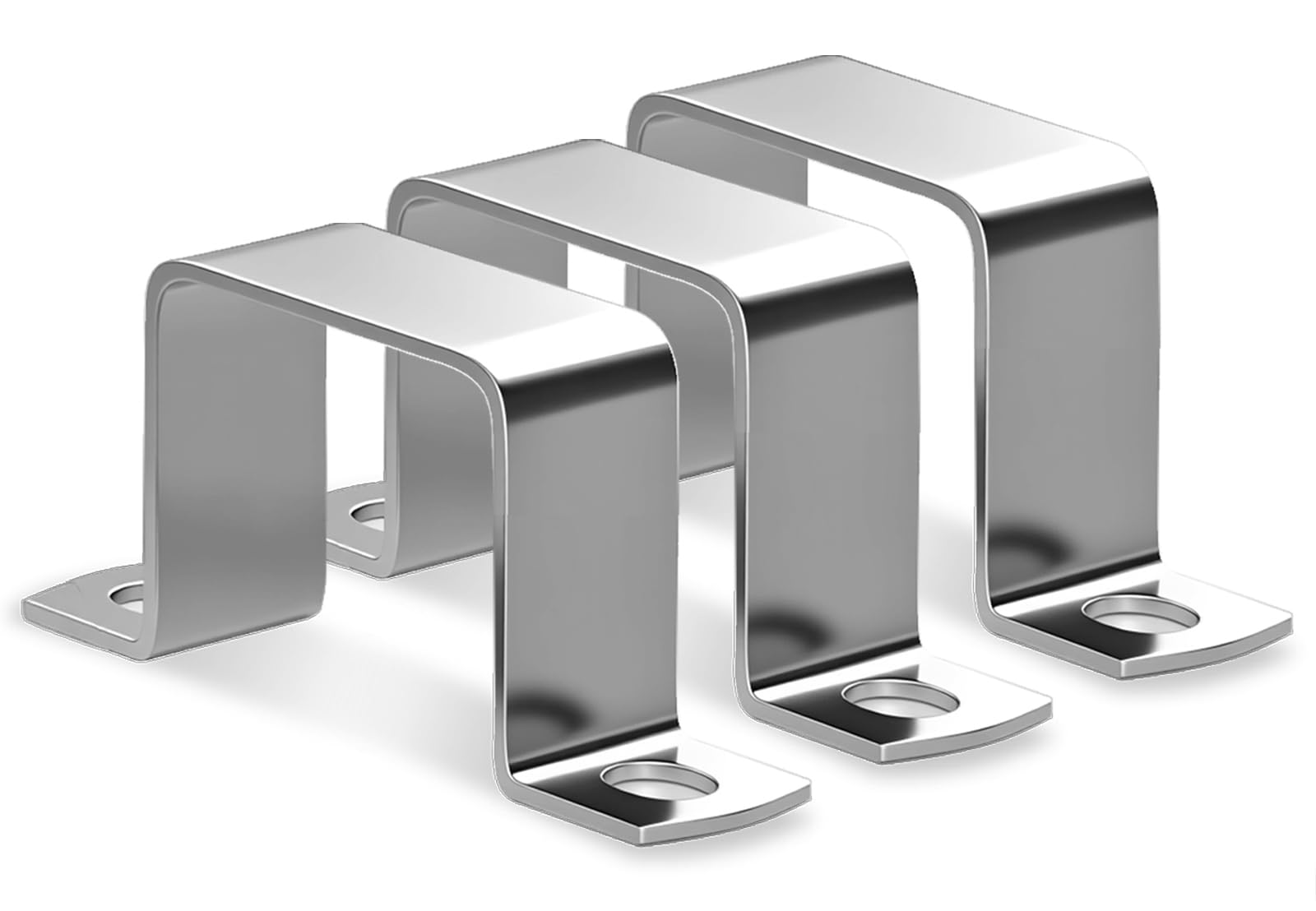 sturiz Square Pipe Clamp, Pack of 3, Square Tube, 304 Stainless Steel, 70 x 70 mm, Square Pipe Clamp, U Clamp, Angle Clamps, Square for Front Doors, Windows, Water Supply and Other Pipes